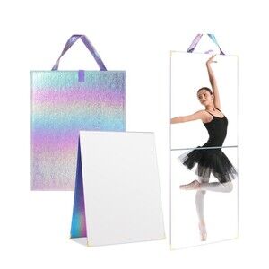 Portable Foldable full length Mirror with handle for travel dance & home NWT